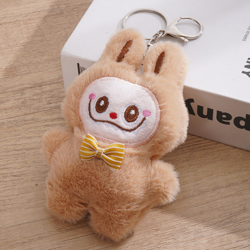 ラブブ＋蝶ネクタイ ライトブラウン（キーホルダー風）