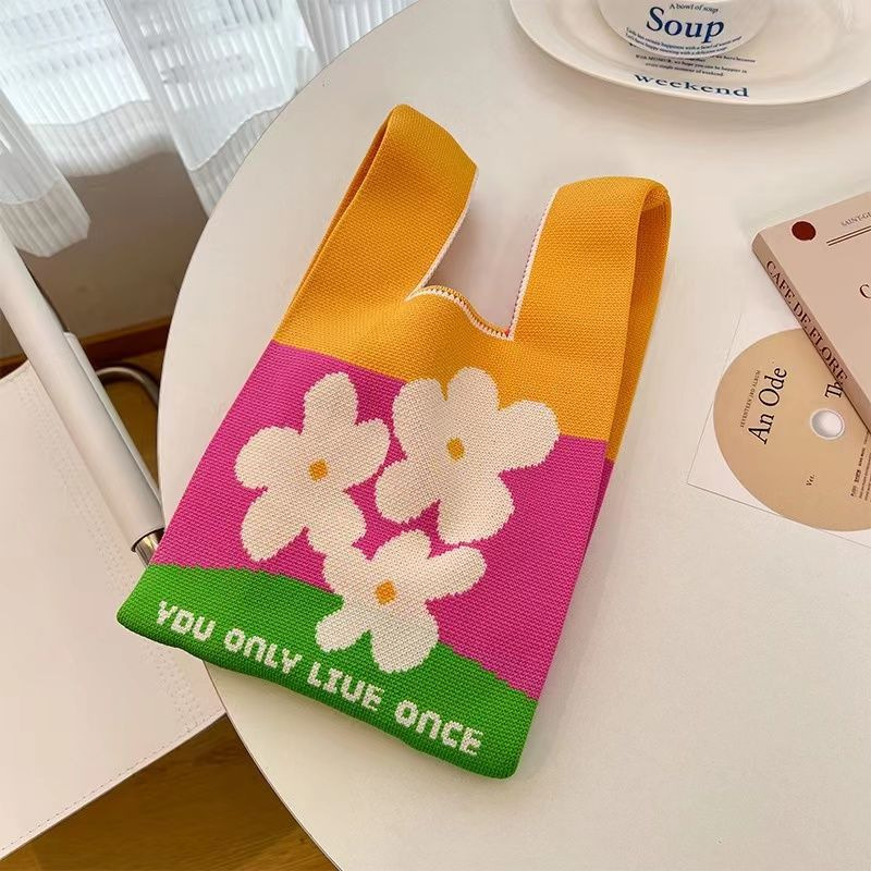 【ベストバッグ】カラーブロックフラワー1