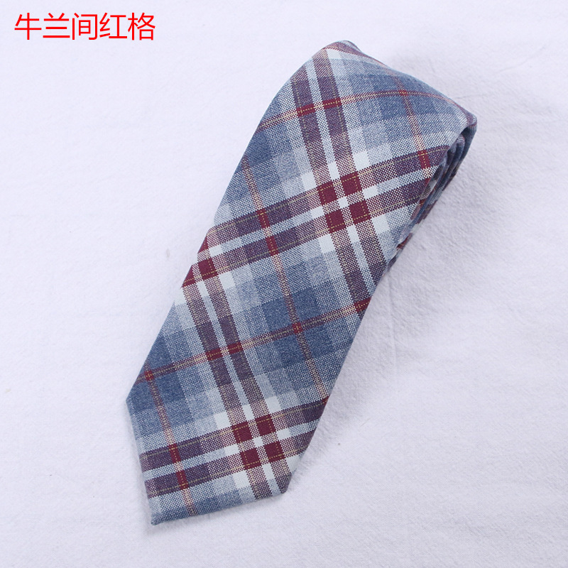 牛蘭間赤チェックネクタイ(D)