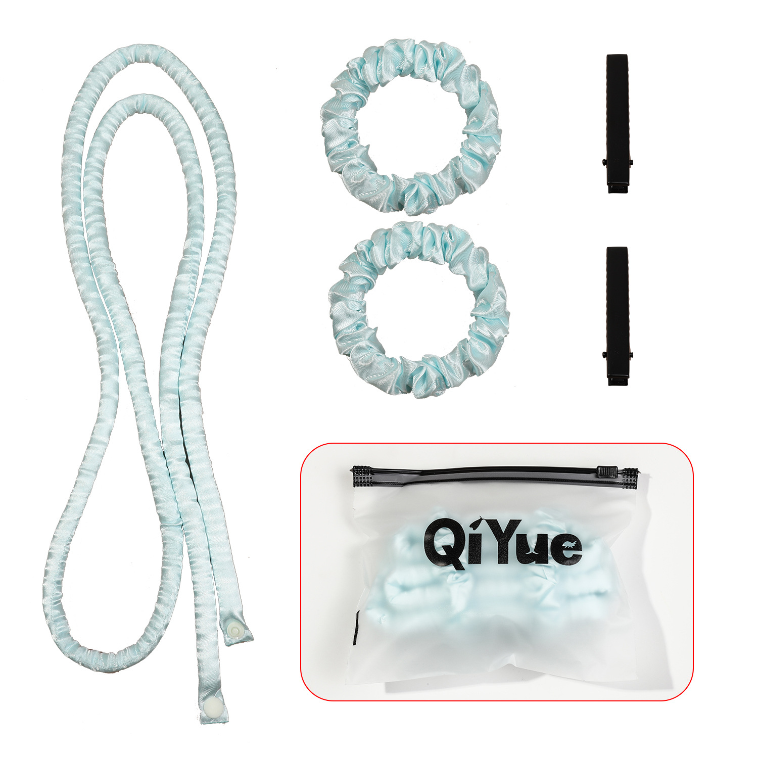 エクストラロングヘアアイロン - サテンスカイブルー