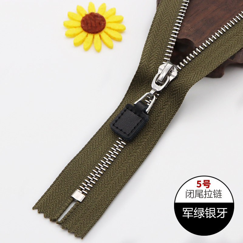 ミリタリーグリーン銀歯 (20CM) クローズドテール 2 個