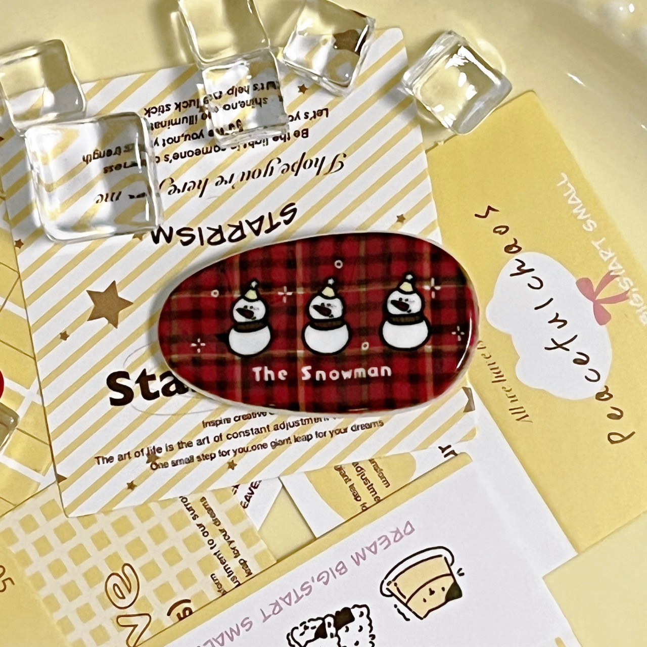 サイドクリップ-赤い雪だるま