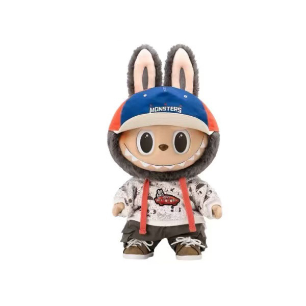 特大 24D リアルアイビーズぬいぐるみコットンボディビニールフェイス 2 世代ラブクロス、大きな名刺とカジュアルな服付き、2 ピースセット、帽子付き [梱包数量 28 個]