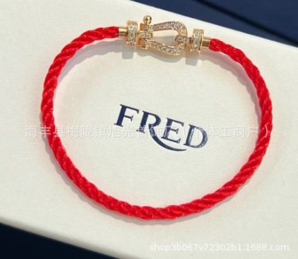 ミディアム フル ダイヤモンド ローズゴールド レッド ロープ