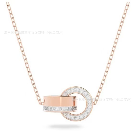 ダブル バックル ローズ ゴールド セーター チェーン ネックレス