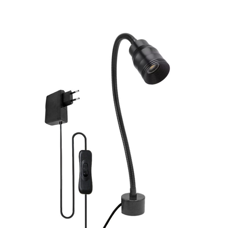 C型丸型マグネット[7W]黒220V欧州プラグ