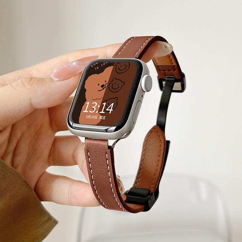 薄型マグネットバックル - ダークブラウン