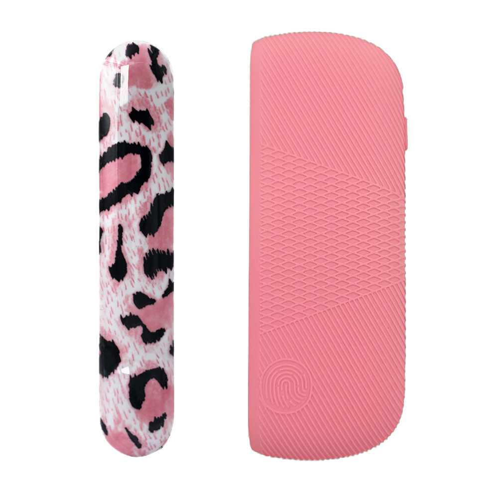 ウォーターピンクシリコンシェル+ヒョウ柄ピンクサイドカバー