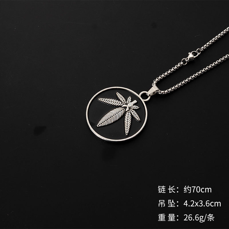 Xl 0395円牌楓葉配鋼チェーン70cm
