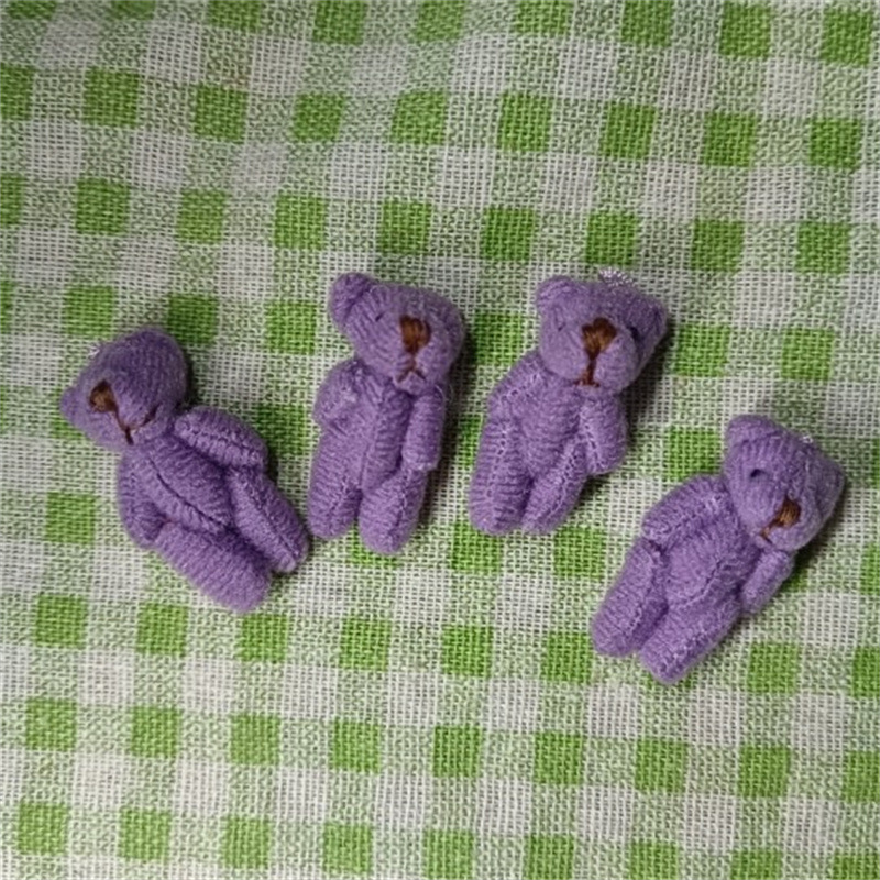 3.5cmの紫色の毛むくじゃらのクマ
