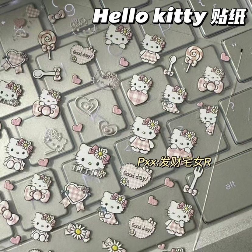 ピンクKTキャットエンボスネイルアートステッカー【1枚】