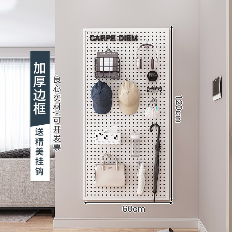 120×60cm-ホワイト フック10個付き