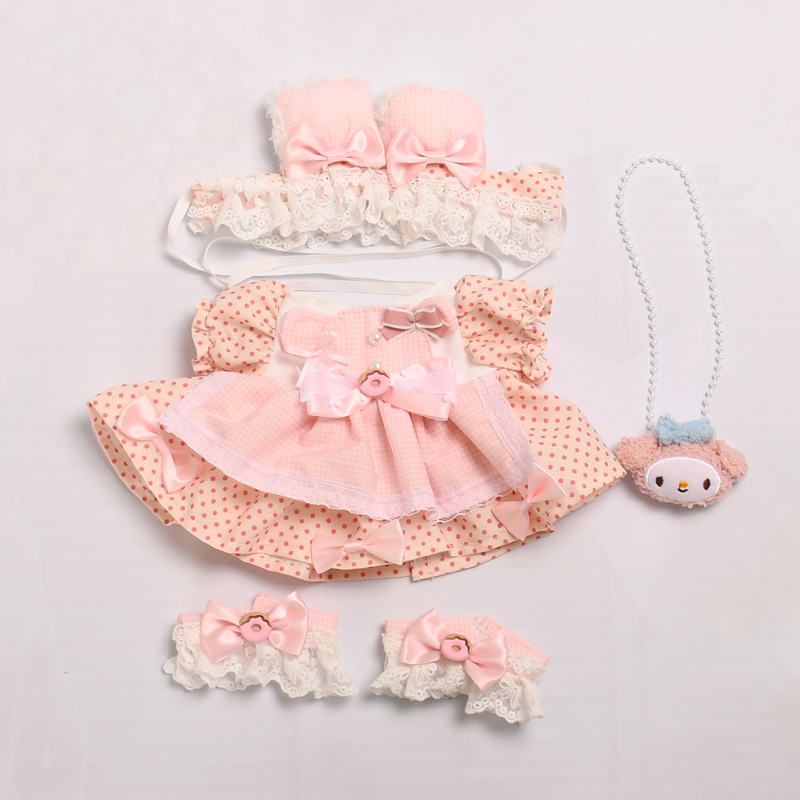 ピンク波点ワンピースセット + 美楽ティ包 (人形を除く)