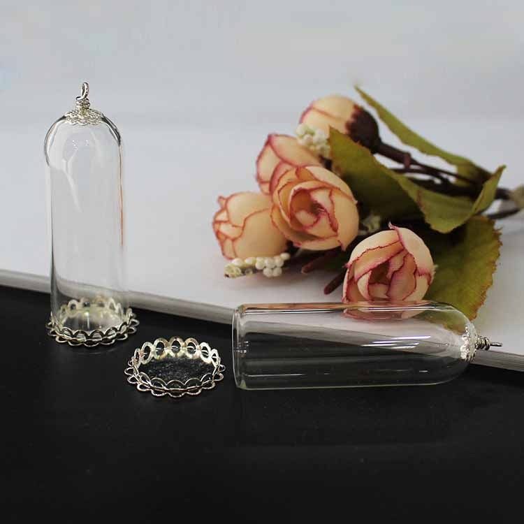 50X18MM ベルジャー + レースキャップ + シルバーダブルレースホルダー