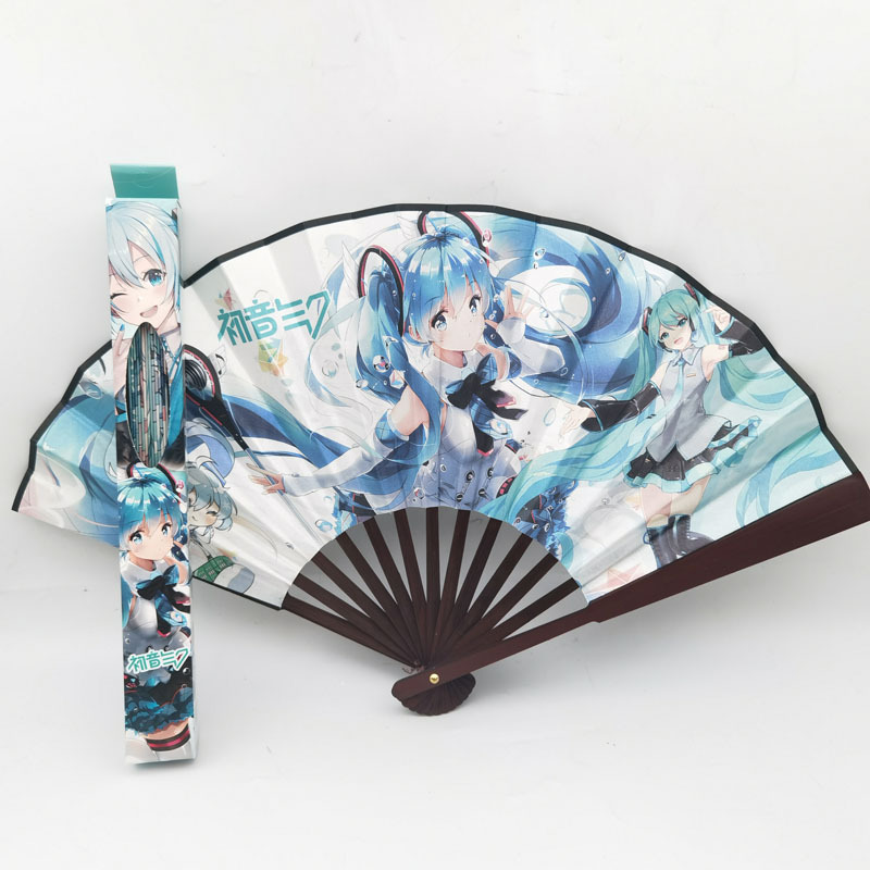 初音ミク扇子シアン