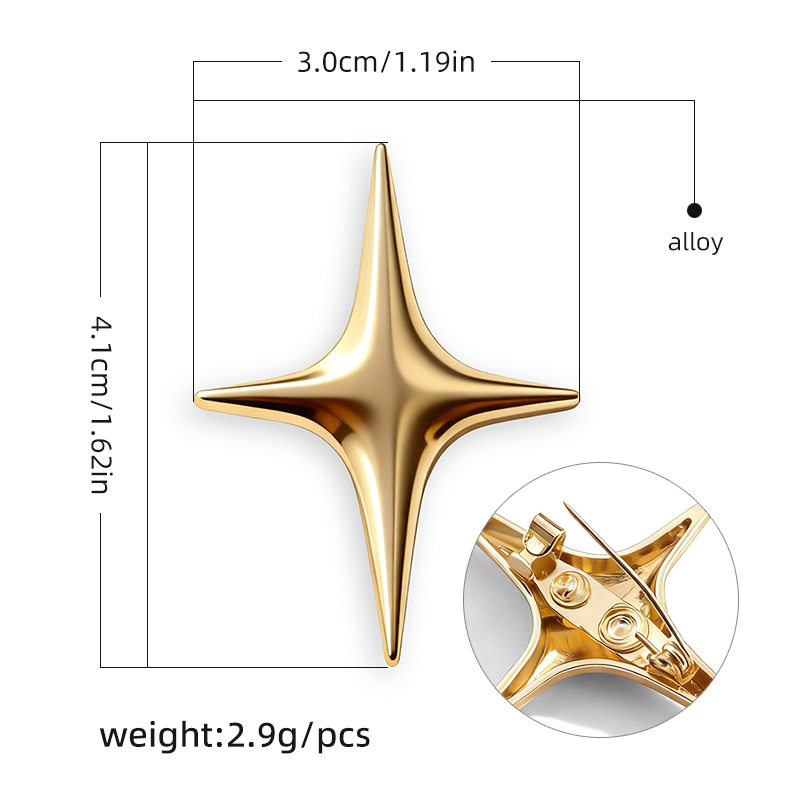 G0004-30x41mm ゴールデンクロススターブローチ/ピース