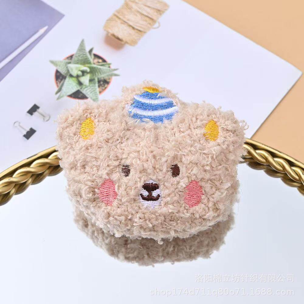 レインボーハットベアヘッドブローチ+リボン