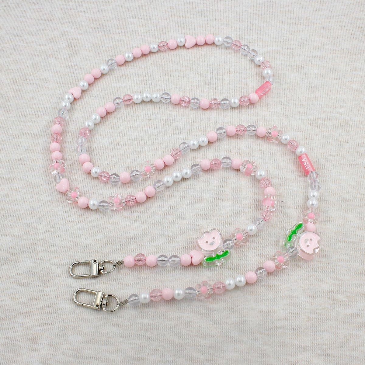 ピンクのチューリップ クロスボディ チェーン