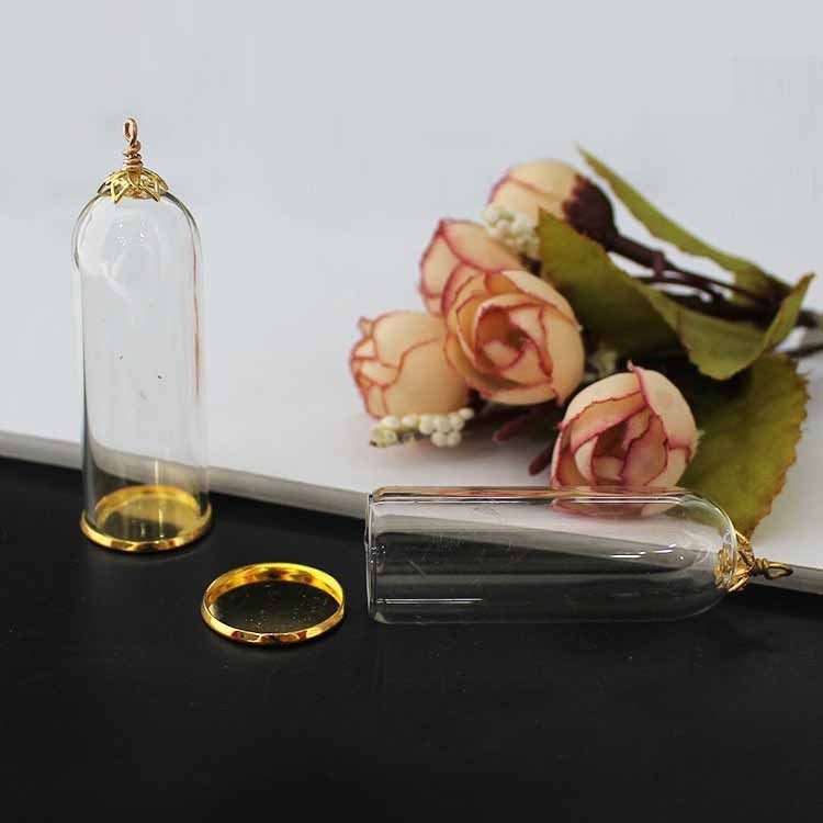 50X18MM ベルジャー + 小さなフラワーハット + ゴールドのシンプルなホルダー