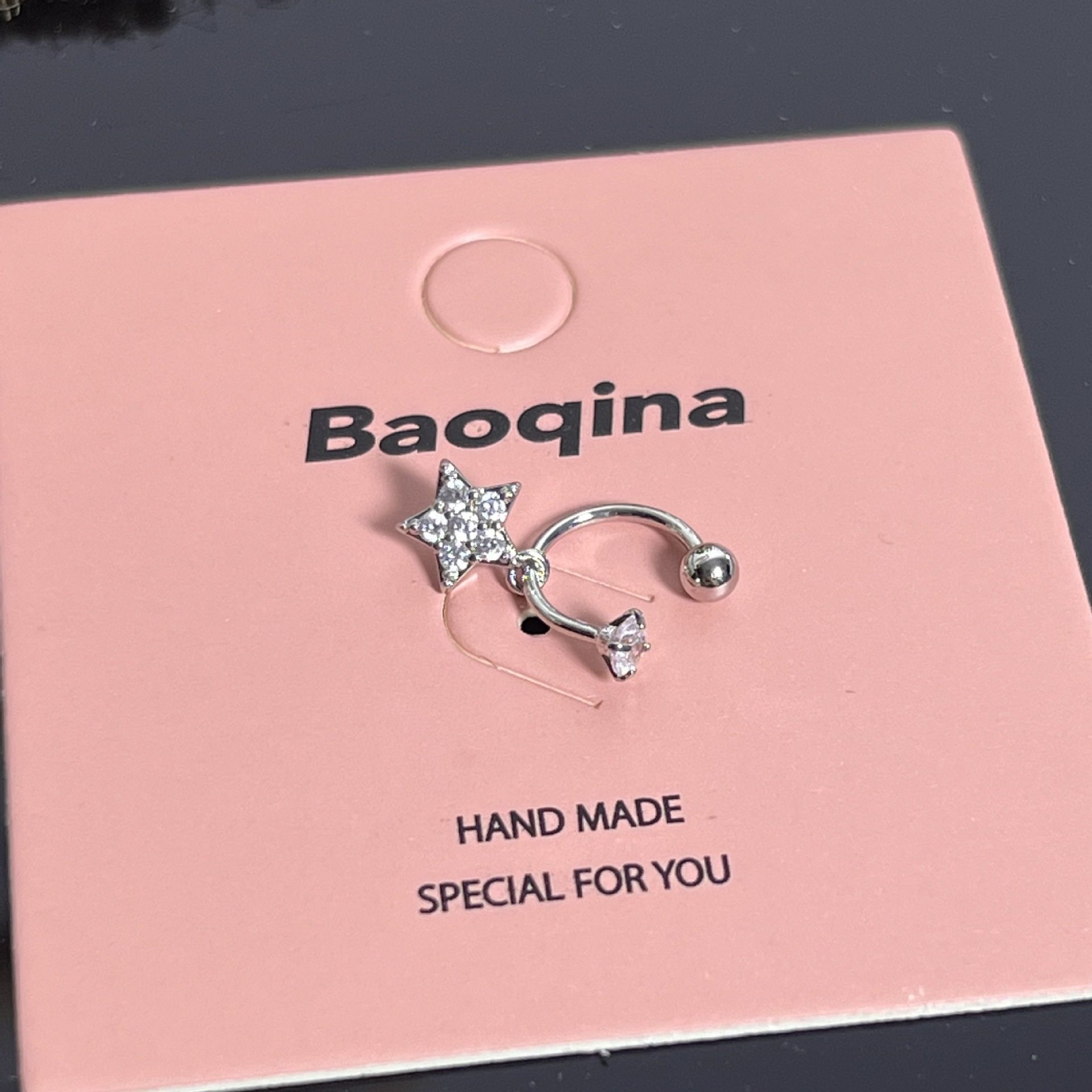 984フルダイヤモンド五芒星馬蹄リング（シングル）