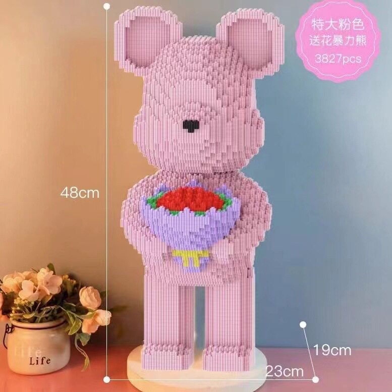 ピンク抱っこ花暴力クマ