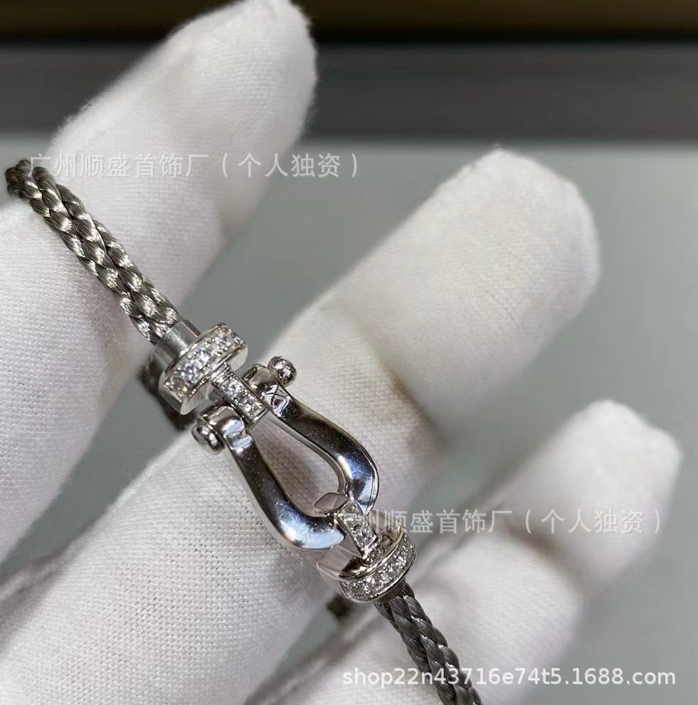 Sサイズ-スチールロープ-プラチナ-ハーフダイヤモンド