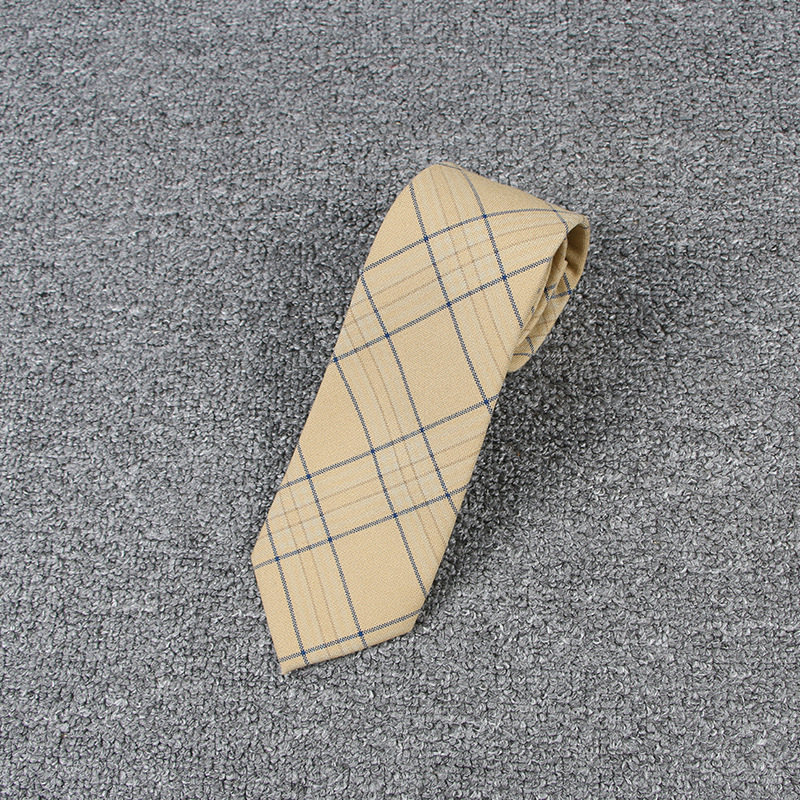 暖かい黄格ネクタイ (697976-46 d)