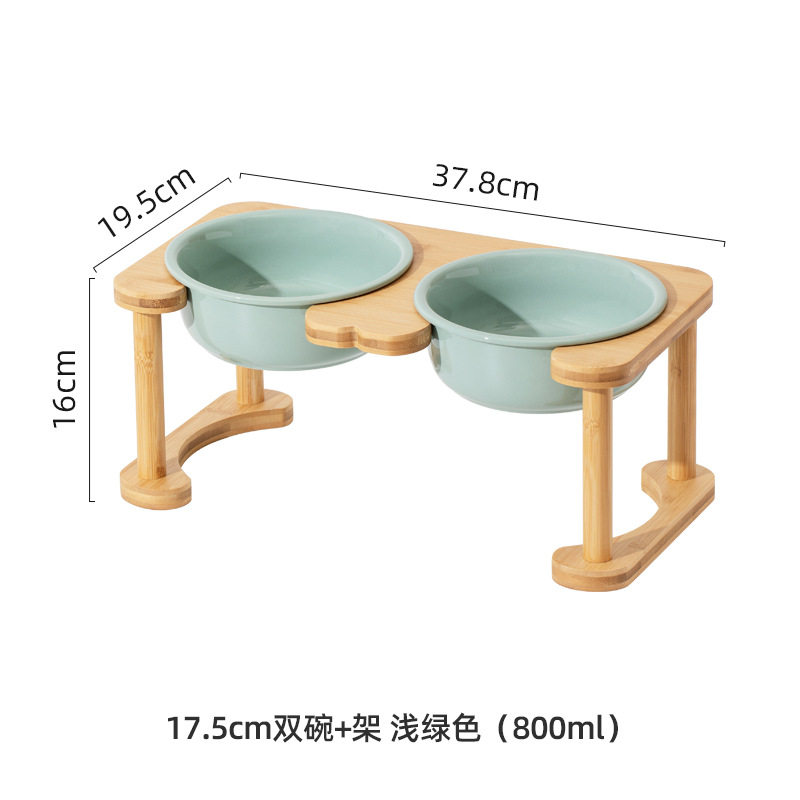 ✤✺✺✺✺✤17.5CM/ライトグリーンダブルボウル+ダブルコラムスタンド✤✺✺✺✺✤