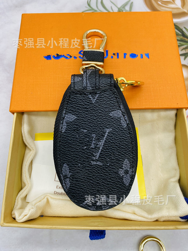 ブラックフラワーキーバッグ【ラウンド】