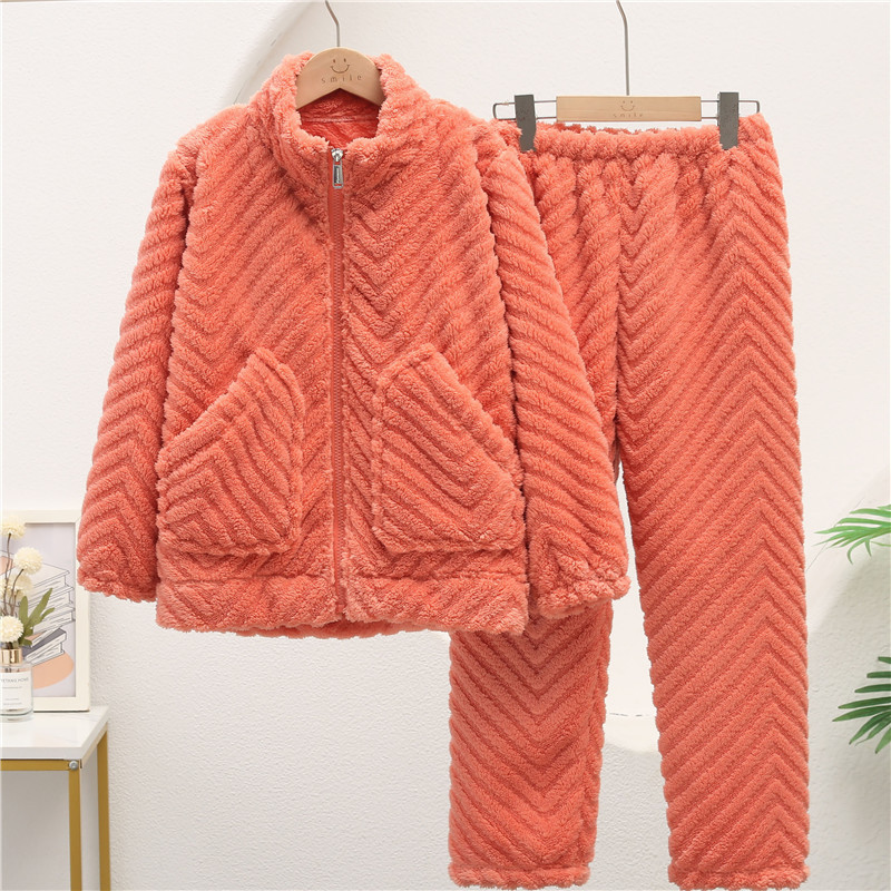 ウェーブ柄プラスベルベットコーラルレッド