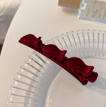 植毛サイドクリップ レッド(シングル)