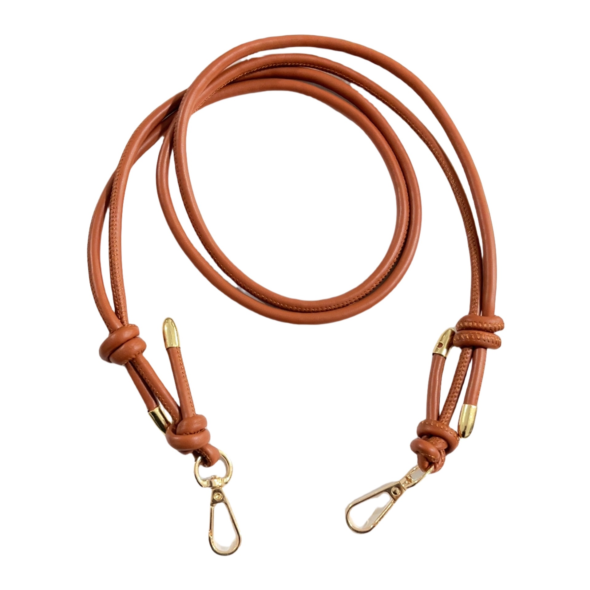 ブラウン（結び目のある細いショルダーストラップ）