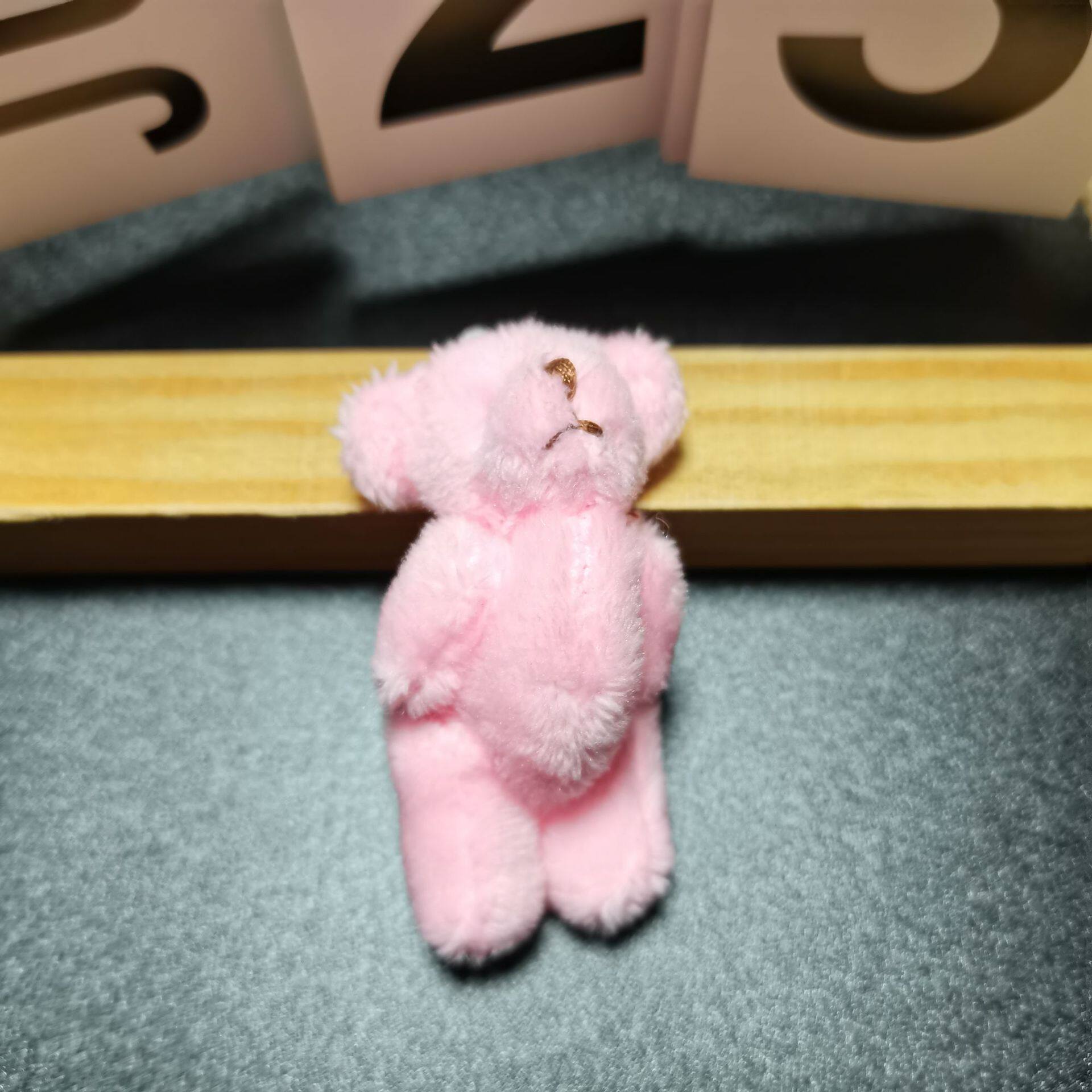 6cmピンクの毛の長い熊