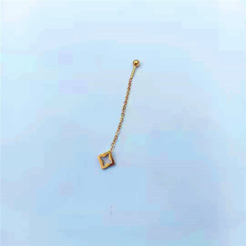 金色の中空の四弁花耳ワイヤー