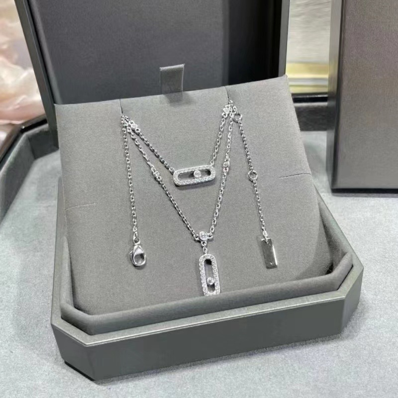 フルダイヤモンド - ダブルレイヤードホワイトゴールド