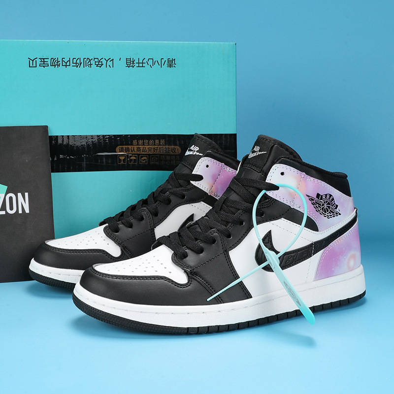 aj1 ハイトップ-ブラック、ホワイト、ピンク