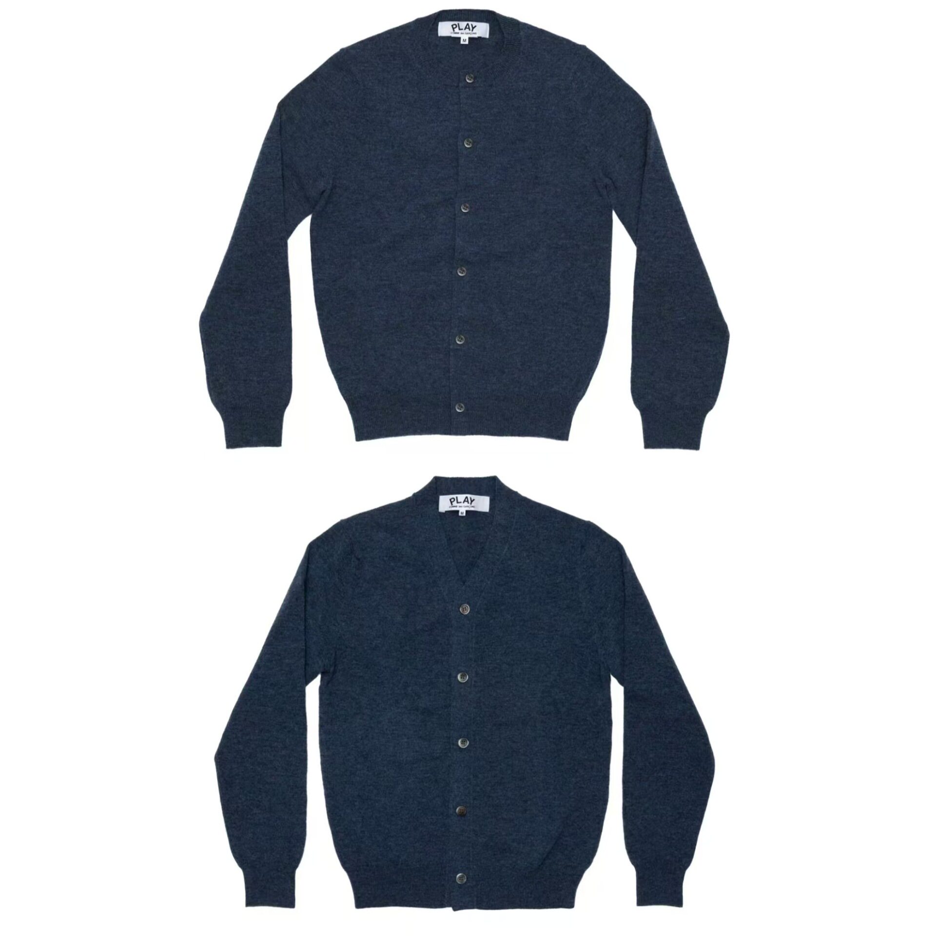 ダークブルーの袖口ミニリトルレッドハート