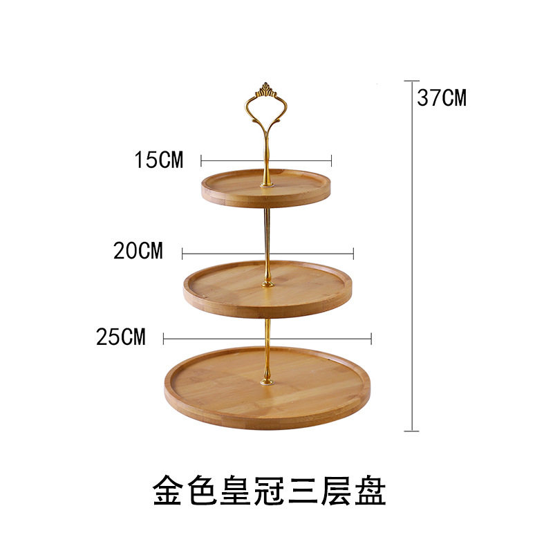 金冠竹製三層皿