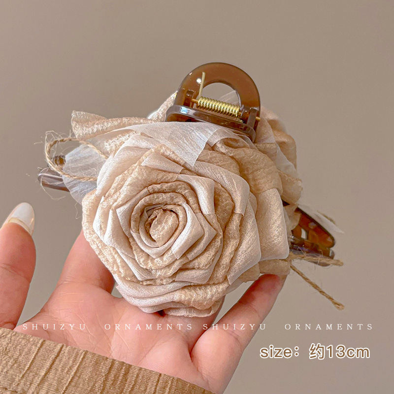 1#ベージュ ドライローズ ヘアクリップ