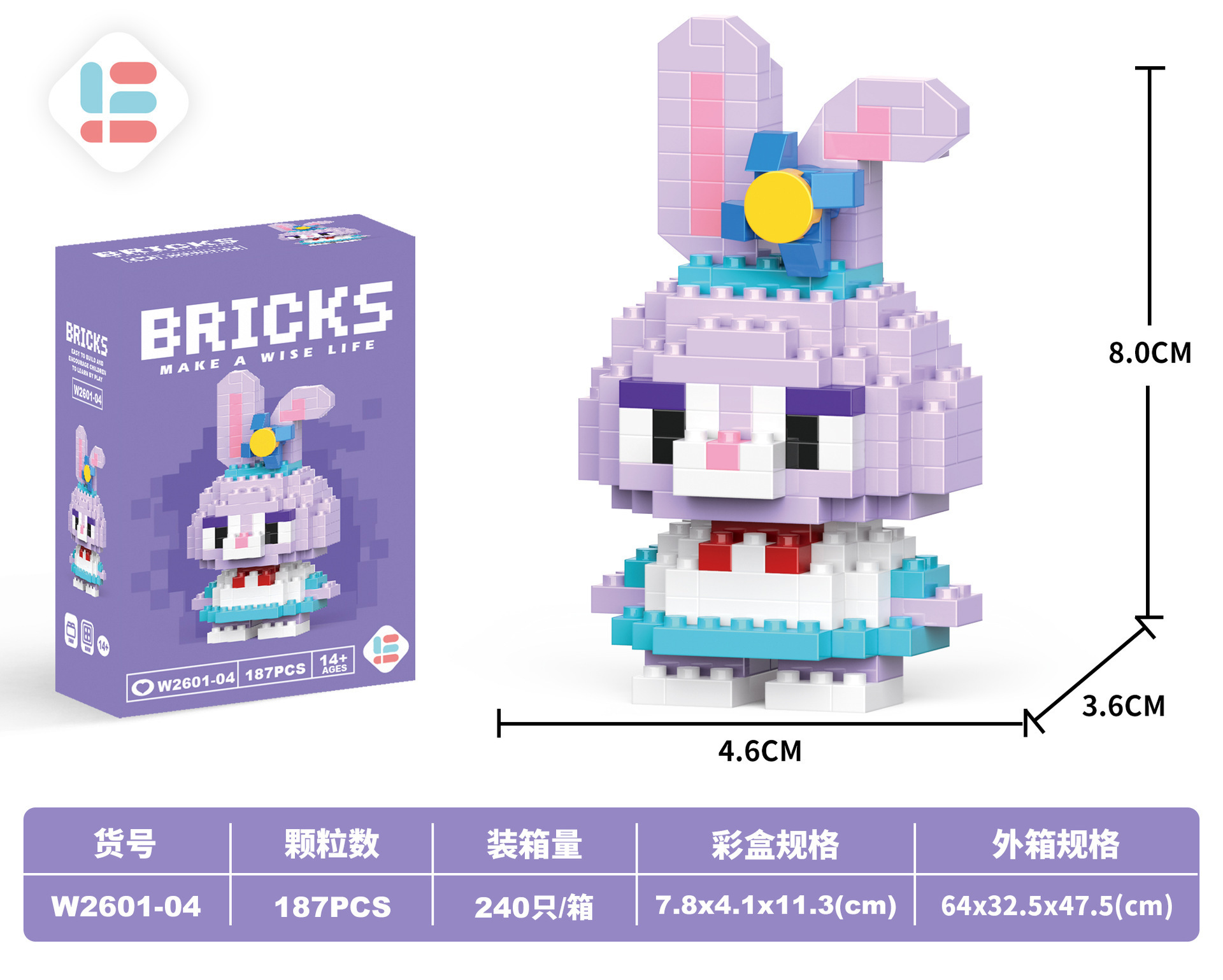 W2601-04 ミニデデウサギ 187PCS(低価格インパルスモデル)