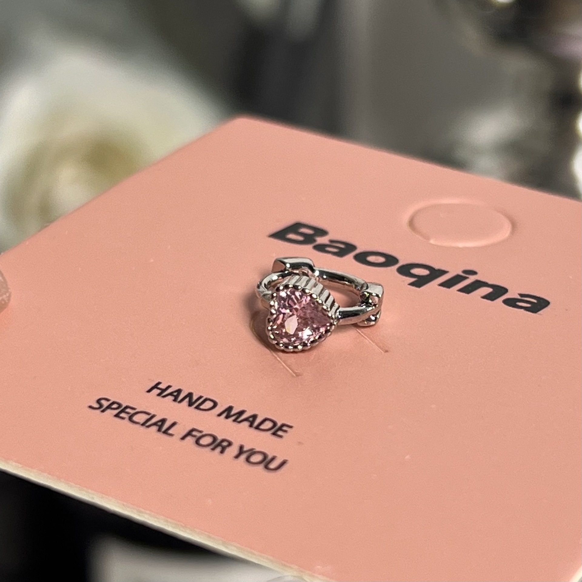 964 ピンクラブイヤーボーンバックル（シングル）