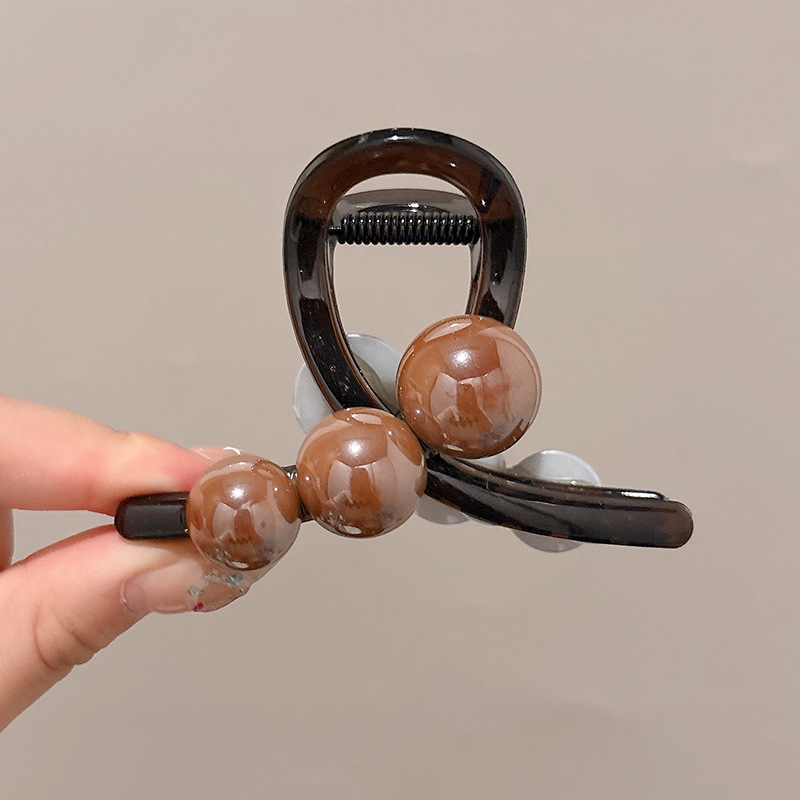 1#ブライトブラック ボトムクリップ 8cm [ダークコーヒーパール]