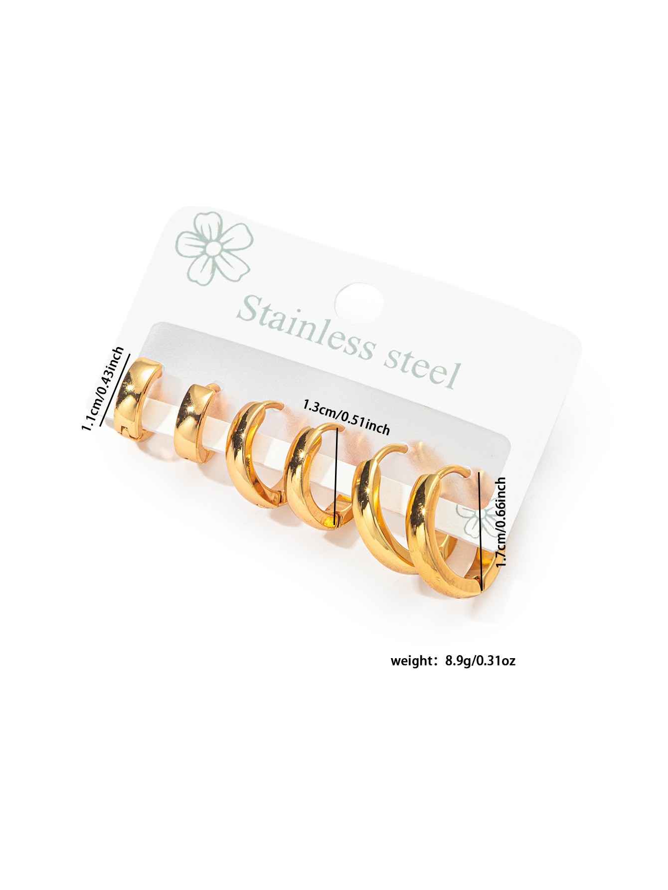 幾何学模様のワイドフープイヤリング