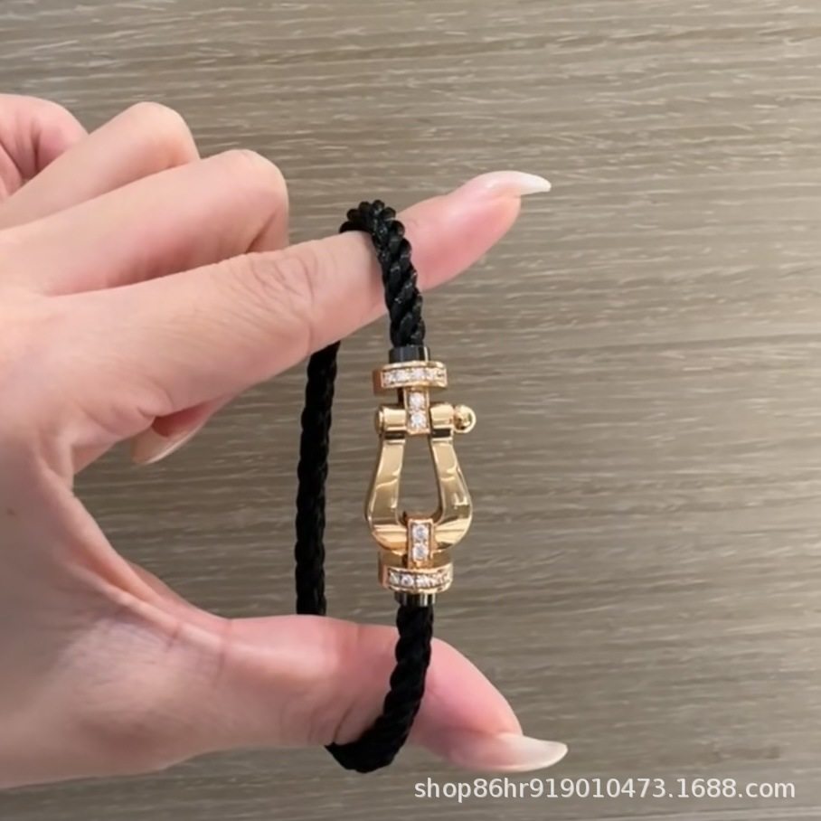 ハーフ ダイヤモンド ブラック ロープ ローズゴールド