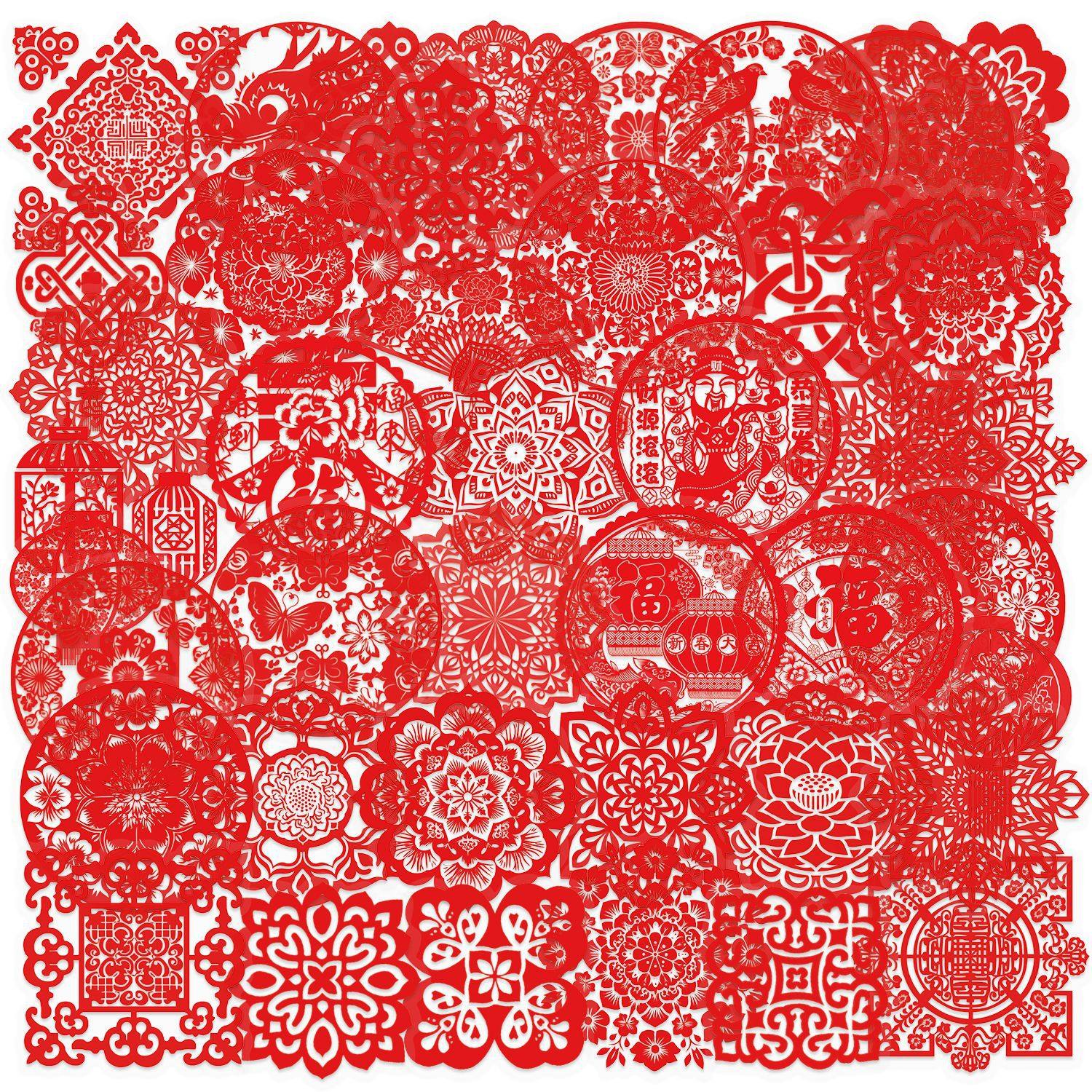 春節窓飾り 50枚 SLP046