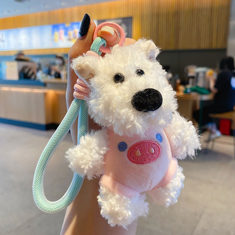 ぬいぐるみの乱雑な子犬ペンダント - (子豚) + ロープバックル