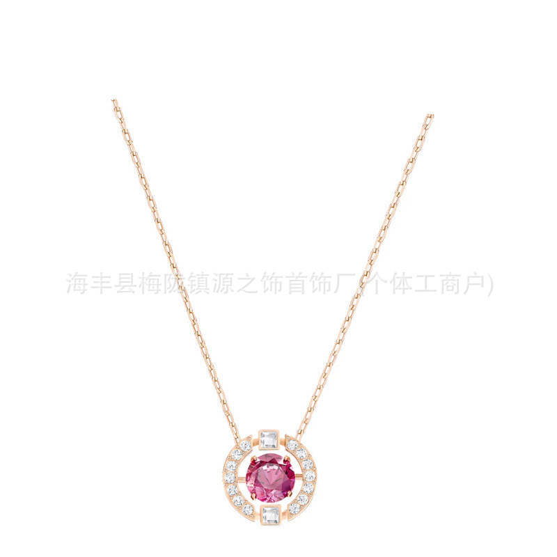 スマートネックレス【高品質】シャンパンゴールド レッドダイヤモンド