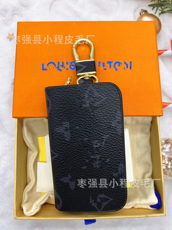 ブラックフラワーキーバッグ【スクエア】