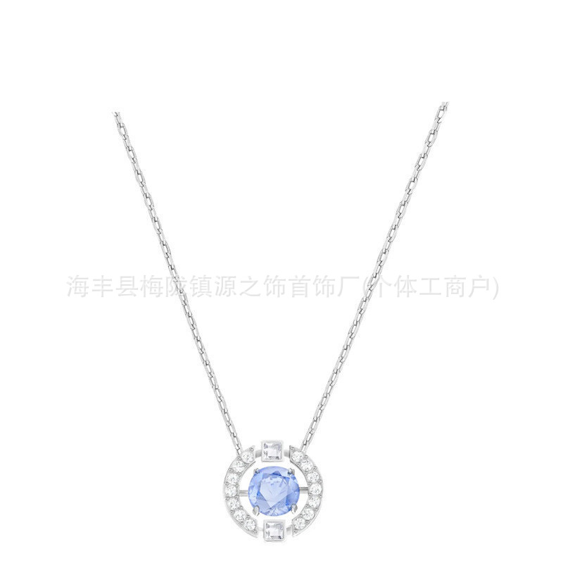 スマートネックレス【高品質】ホワイトゴールド ブルーダイヤモンド