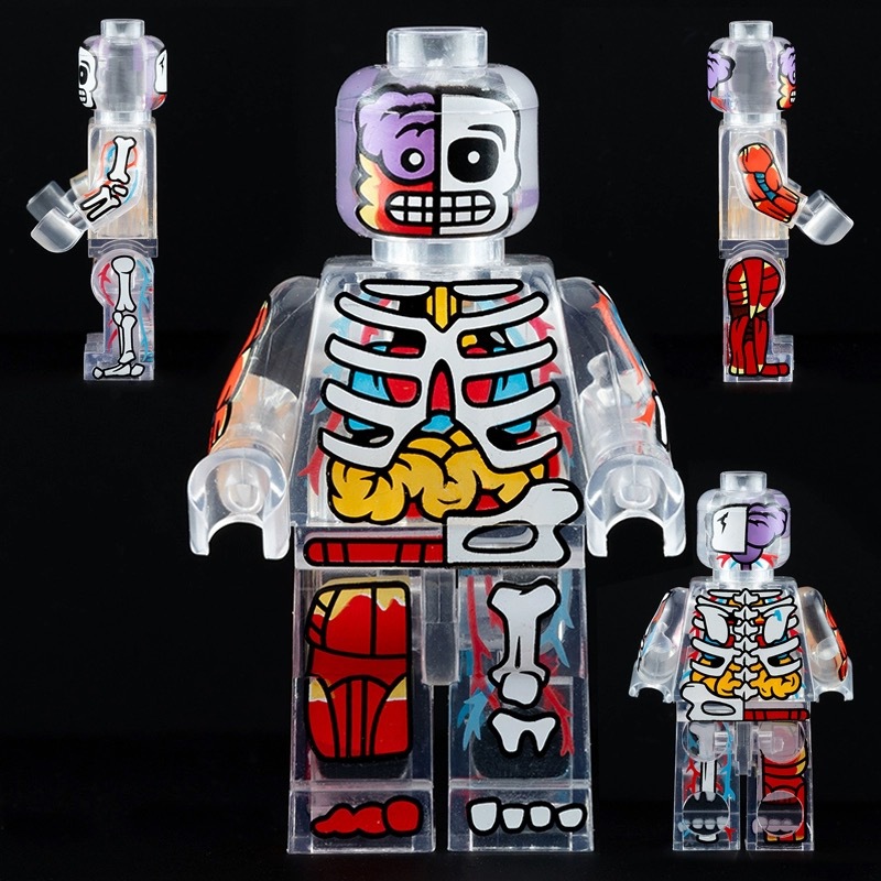 スケルトンマン【全面透明印刷】【底板付き】